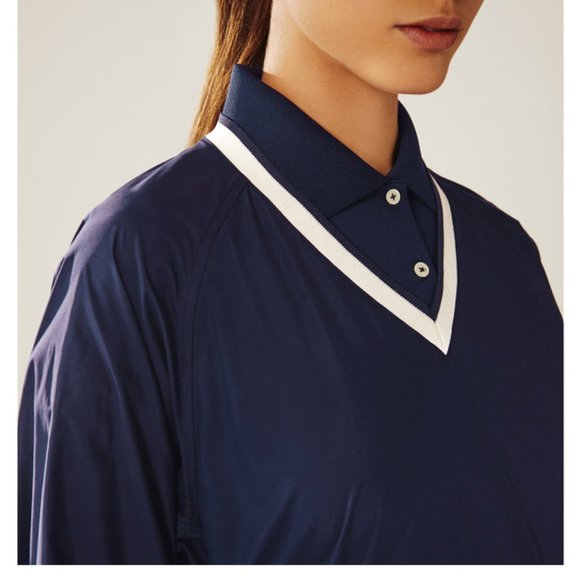 NWT Tory Burch V-Neck Windshirt Navy Colo - Picture 2 of 4